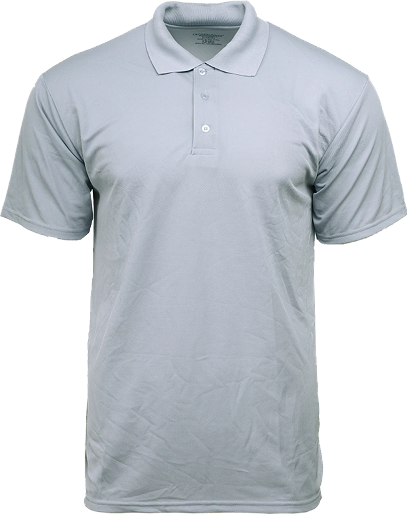 grey performance polo